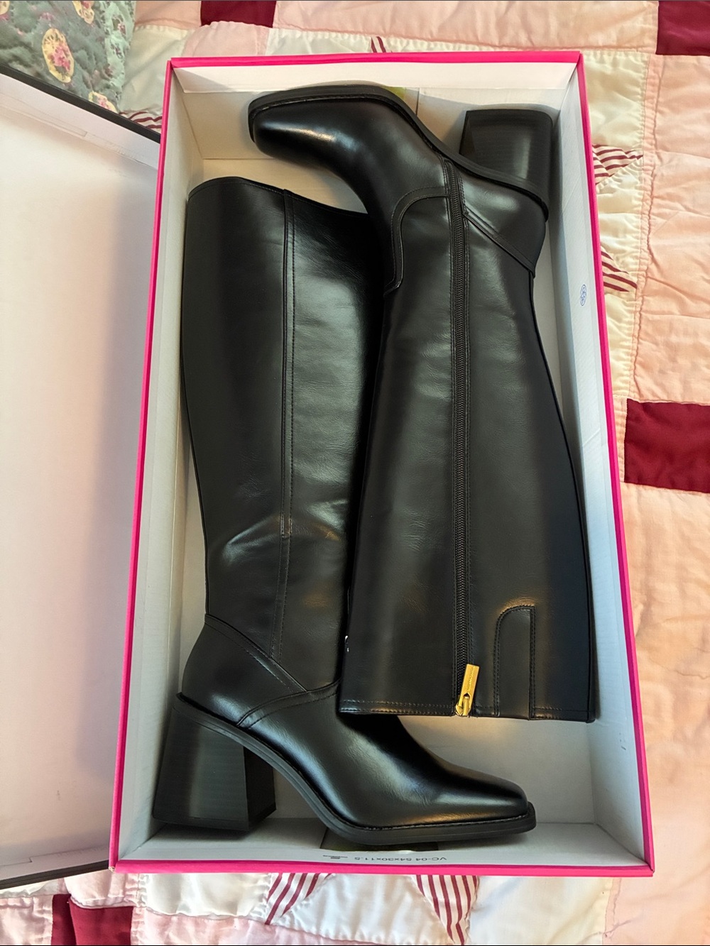 NWT Vince Camuto Black Knee-High Block Heel Boots - Women's Riding Style Sz 6